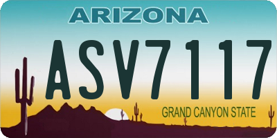 AZ license plate ASV7117
