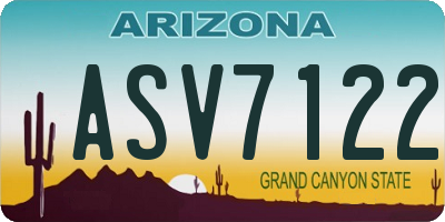 AZ license plate ASV7122