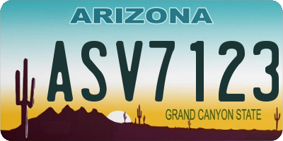 AZ license plate ASV7123
