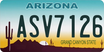 AZ license plate ASV7126