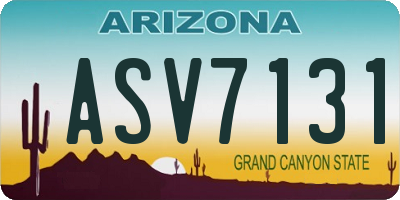 AZ license plate ASV7131
