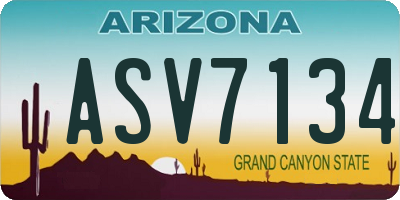 AZ license plate ASV7134
