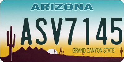 AZ license plate ASV7145