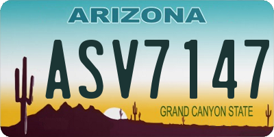 AZ license plate ASV7147