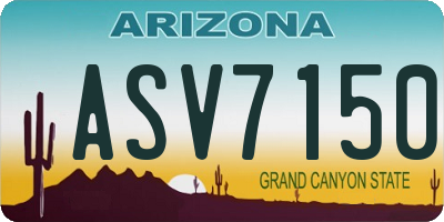 AZ license plate ASV7150