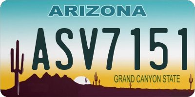 AZ license plate ASV7151