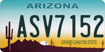 AZ license plate ASV7152