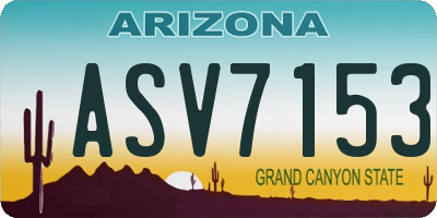 AZ license plate ASV7153