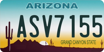 AZ license plate ASV7155