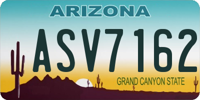 AZ license plate ASV7162
