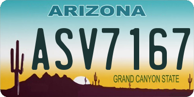 AZ license plate ASV7167