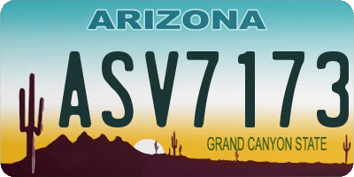 AZ license plate ASV7173