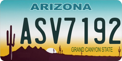 AZ license plate ASV7192