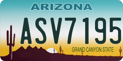 AZ license plate ASV7195