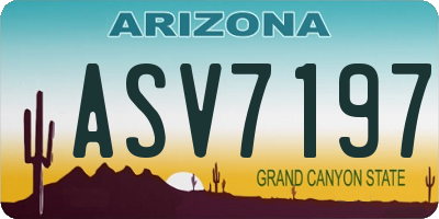 AZ license plate ASV7197