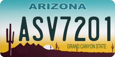 AZ license plate ASV7201