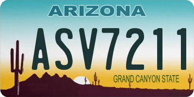 AZ license plate ASV7211