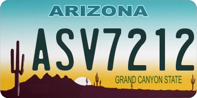 AZ license plate ASV7212