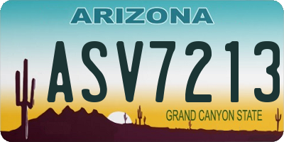 AZ license plate ASV7213