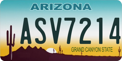 AZ license plate ASV7214