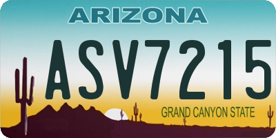 AZ license plate ASV7215