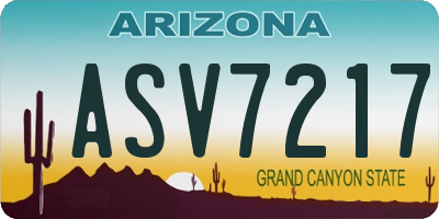 AZ license plate ASV7217