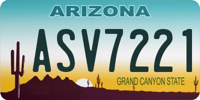 AZ license plate ASV7221