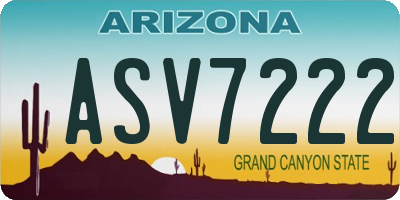 AZ license plate ASV7222