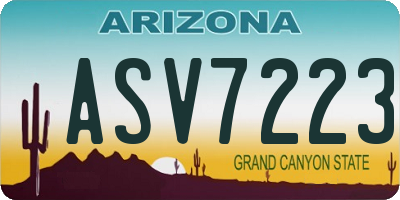 AZ license plate ASV7223