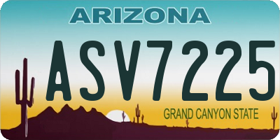 AZ license plate ASV7225