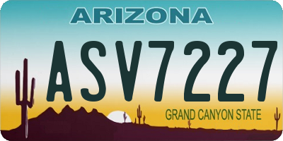 AZ license plate ASV7227