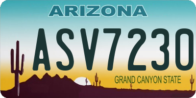 AZ license plate ASV7230