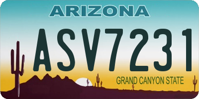 AZ license plate ASV7231