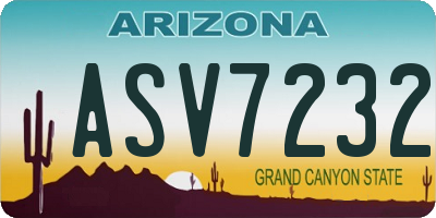 AZ license plate ASV7232