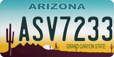 AZ license plate ASV7233