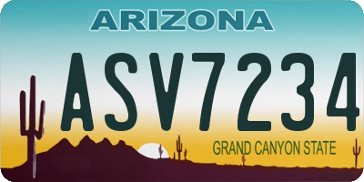 AZ license plate ASV7234