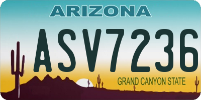 AZ license plate ASV7236