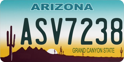 AZ license plate ASV7238