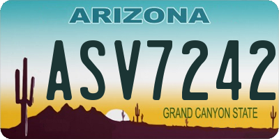 AZ license plate ASV7242
