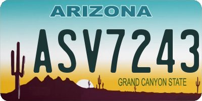 AZ license plate ASV7243