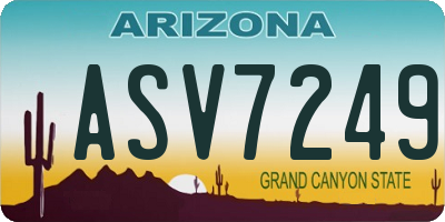 AZ license plate ASV7249