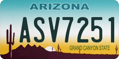 AZ license plate ASV7251