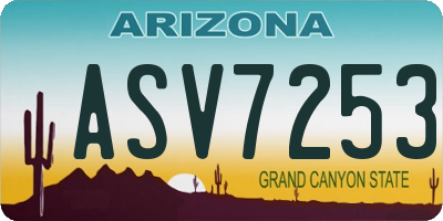 AZ license plate ASV7253