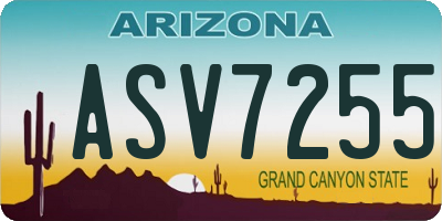 AZ license plate ASV7255