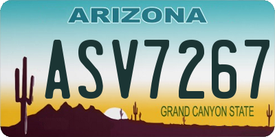 AZ license plate ASV7267