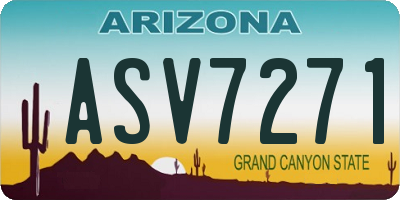 AZ license plate ASV7271