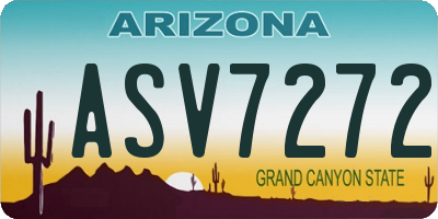 AZ license plate ASV7272