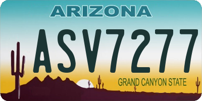 AZ license plate ASV7277