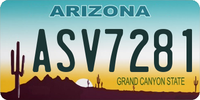 AZ license plate ASV7281