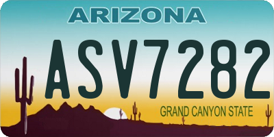 AZ license plate ASV7282